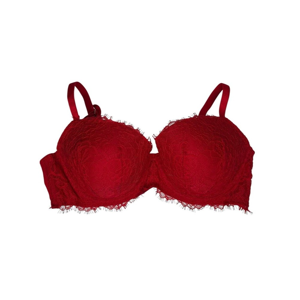 Victoria's Secret Red Lace Underwire lined Demi Bra 34D